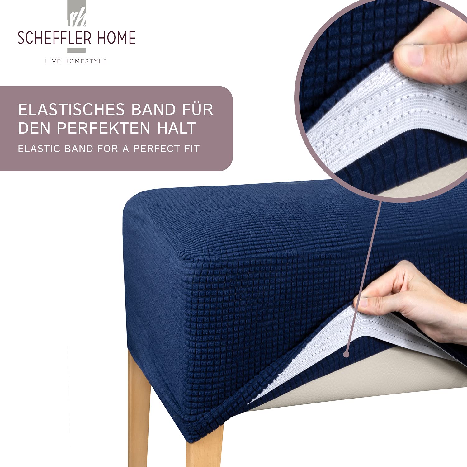 Scheffler-Home Stretch Stoelhoes Sofia / Set van 4 Elastische