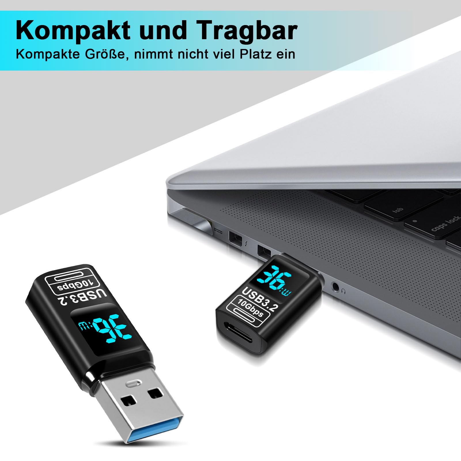 USB-C Auf USB-A Adapter (2 Stück) – 10 Gbps, USB 3.2 Gen 2, Kompatibel Mit Handy, Laptop & Festplatten