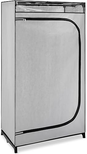 Miniatura 14 de Whitmor Clóset de ropa de 36 pulgadas - Clóset portátil de doble puerta - Almacena ropa de temporada - Cubierta de tela negra Negro y