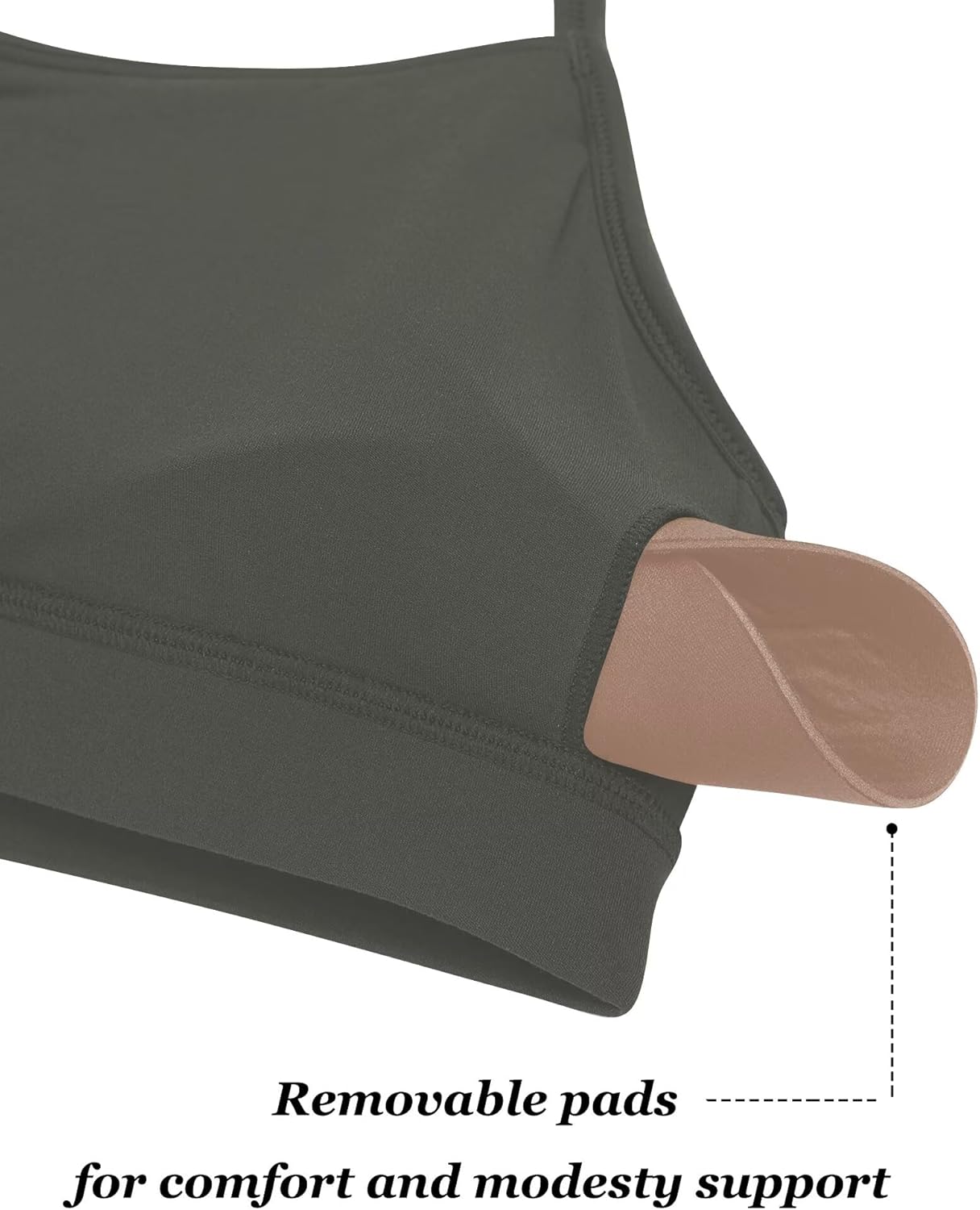 Sunzel Womens Sports Bra Buttery Soft Adjustable Straps Padded Yoga Bra Scoop Neck Wireless Bra Crop Top for Workout Gym - Image 4