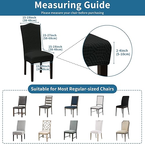 Miniatura 231 de Juego de 6 fundas elásticas para sillas de comedor, extraíbles y lavables, para sillas de comedor, hotel, ceremonia
