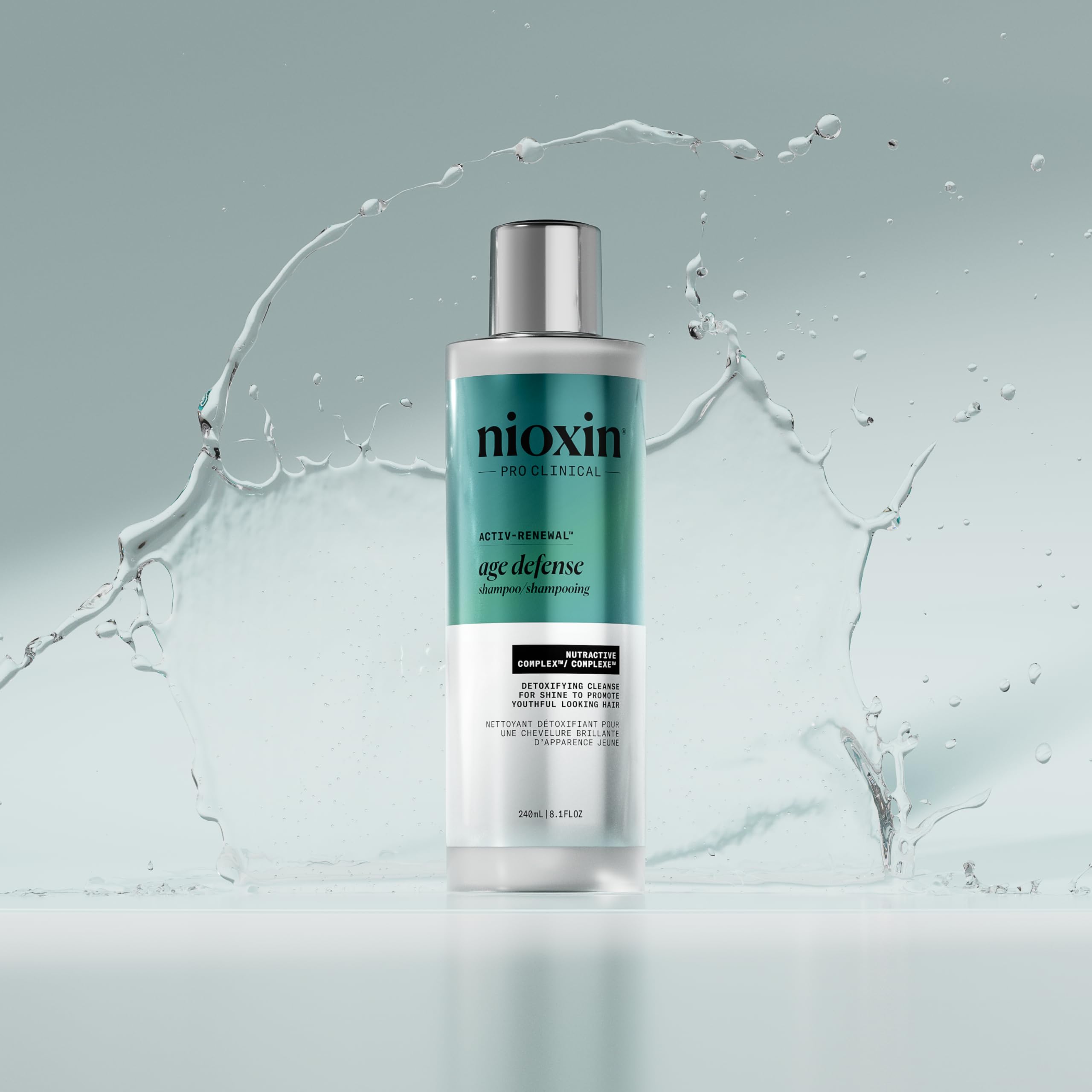 Nioxin Age Defense Shampoing pour cheveux ternes ou cheveux blancs - Détoxifiant pour cuir chevelu à la Niacinamide