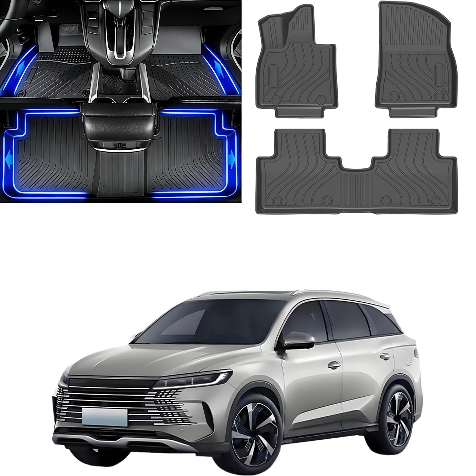 Tapis de Voiture Tous Temps pour BYD Sealion 05 DM-i Protection TPE