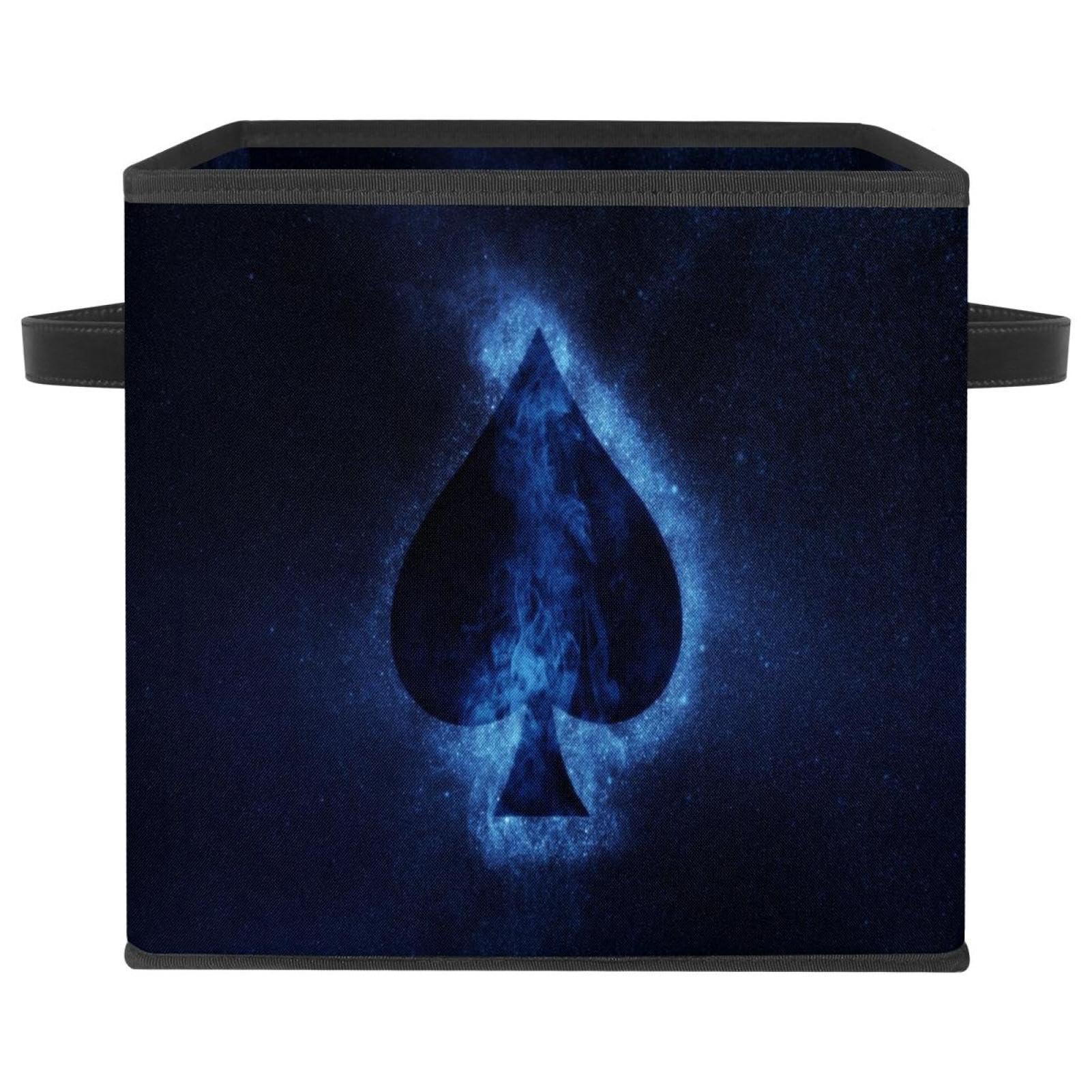 Boîte de rangement pliable en tissu cube bleu étoilé pour placard et vêtements