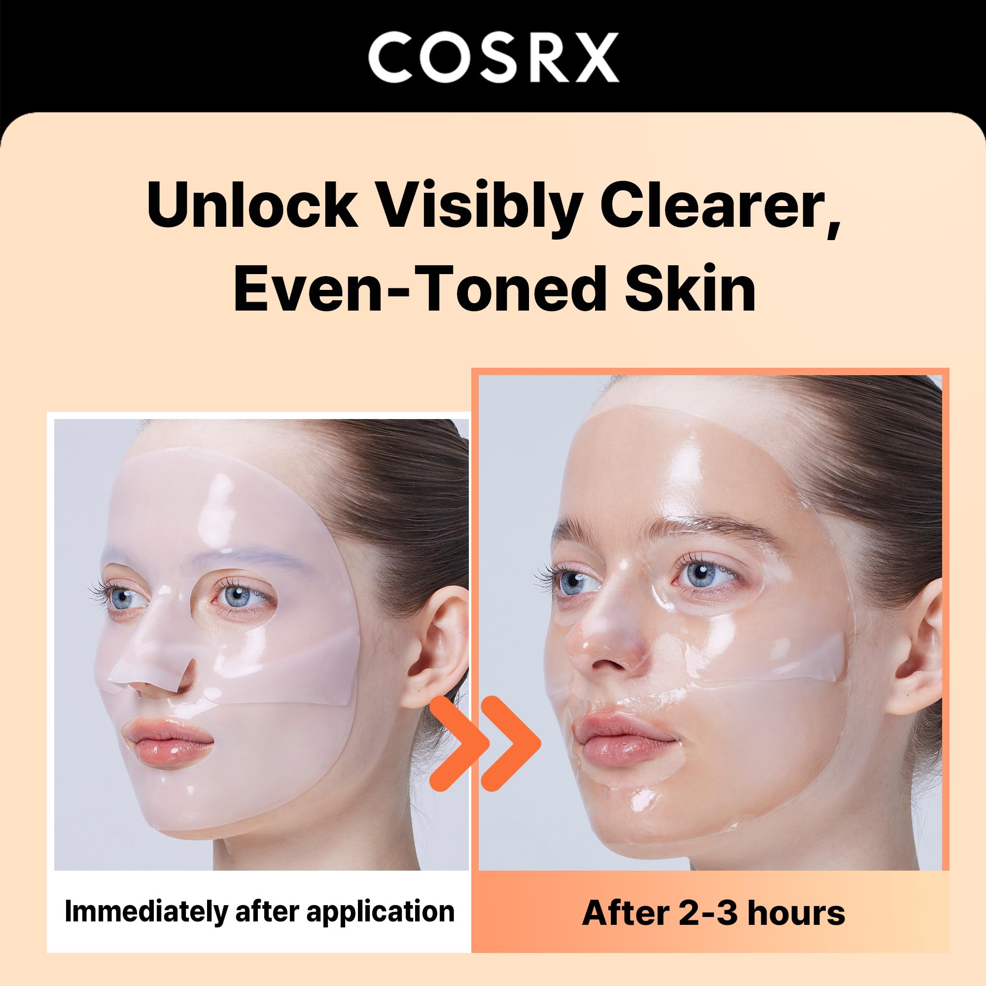 COSRX Advanced Glass Glow Hydrogel Face Masks Skincare 3 EA, Collagen Face Mask, Travel Essentials, Overnight Face Mask, Korean Skin Care, Stocking Stuffers for Women