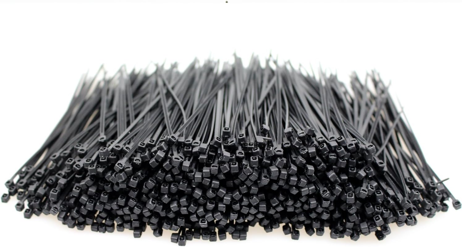 DYWISHKEY 1000 Pcs Nylon Cable Zip Ties Self-locking 4 Inch, Black