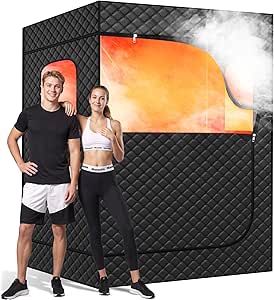Manastin 2 Person Portable Steam Sauna for Home with Foldable Chairs and Remote Control