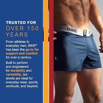 Bike Athletic Jock Shorts | Soft Stretch Fabric for Breathable Comfort | Supportive Fit with Retro-Inspired Design