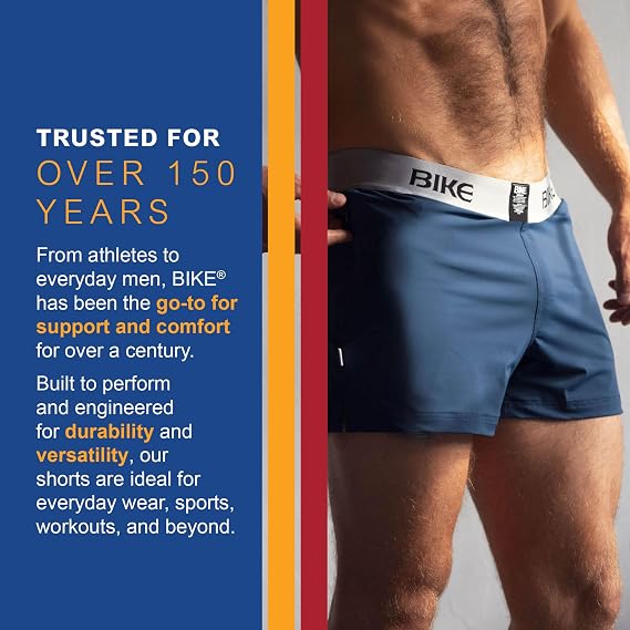 Bike Athletic Jock Shorts | Soft Stretch Fabric for Breathable Comfort | Supportive Fit with Retro-Inspired Design