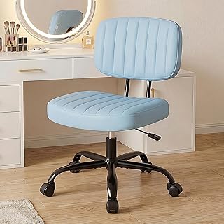 DUMOS Armless Home Office Executive Chair: Small Desk Chair with Low Bac...
