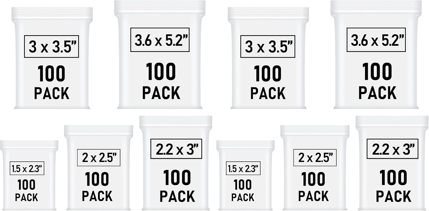 500 Pcs Small Plastic Bags, Mini Baggies, Jewelry Bag Clear Plastic