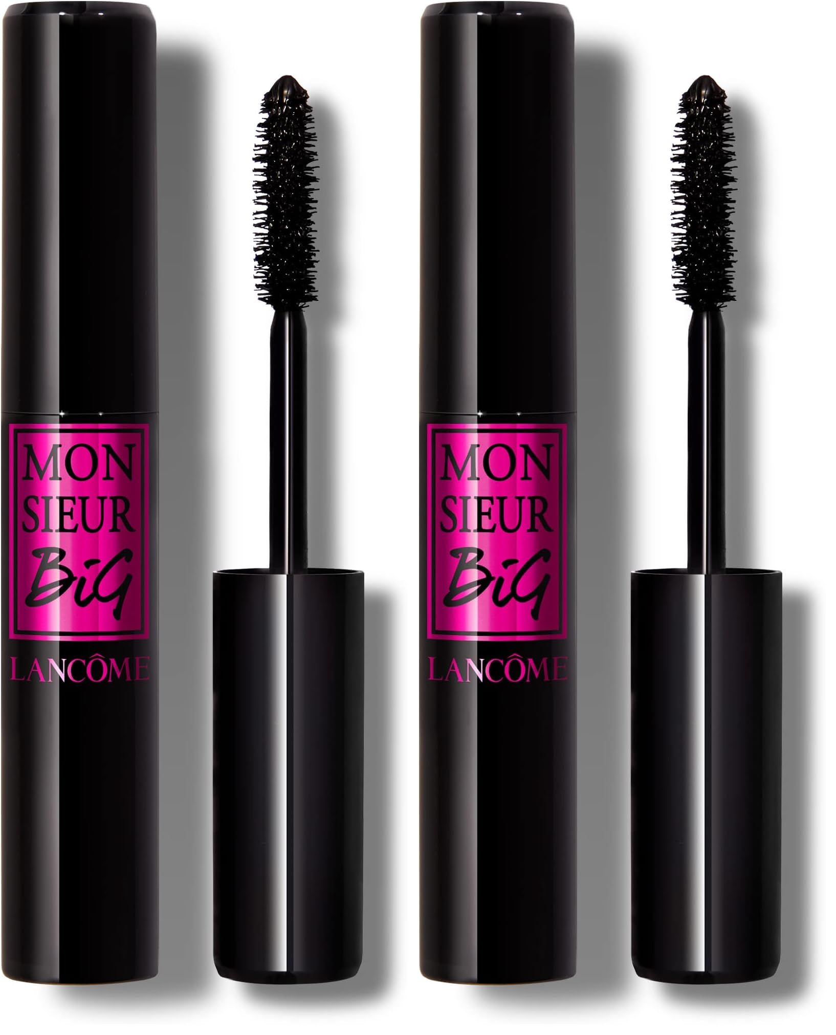 Lancôme Monsieur Big Mascara 01 Schwarz, Wimperntusche für bis zu 12x mehr Volumen, langanhaltende Formel für bis zu 24 Stunden Halt, intensives Schwarz, 10ml (Packung mit 2)