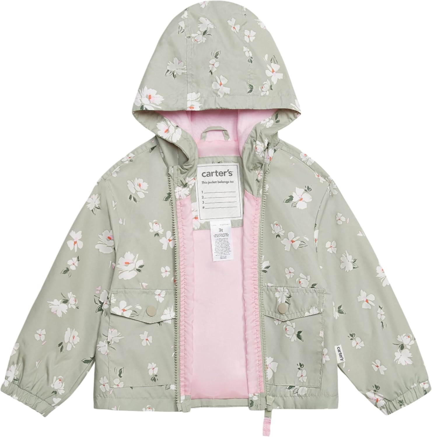 Carter's Toddler/Little Girls' Midweight Fleece Transitional Hooded Jacket