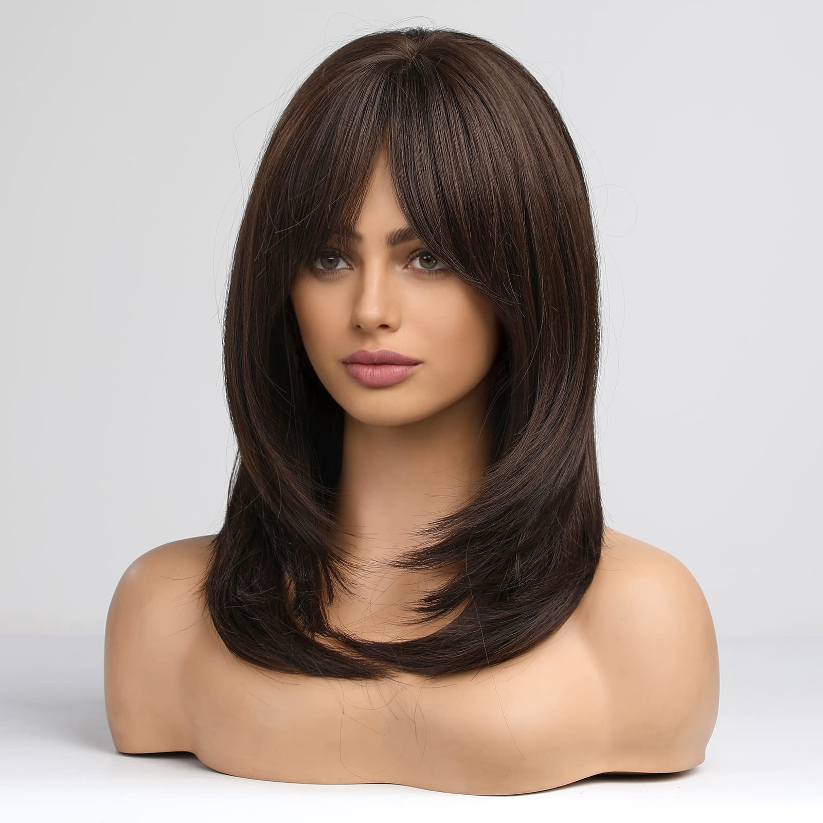 Perruque Courte Femme ELEONORE 322 - Couleur Châtain Cuivré Intense - Synthétique - Neuve Avec étiquettes