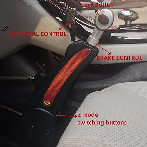 Miniatura 8 de Controles manuales para conducir patas de automóvil para discapacitados, equipo de ayuda para discapacitados, mango del conductor, kit de