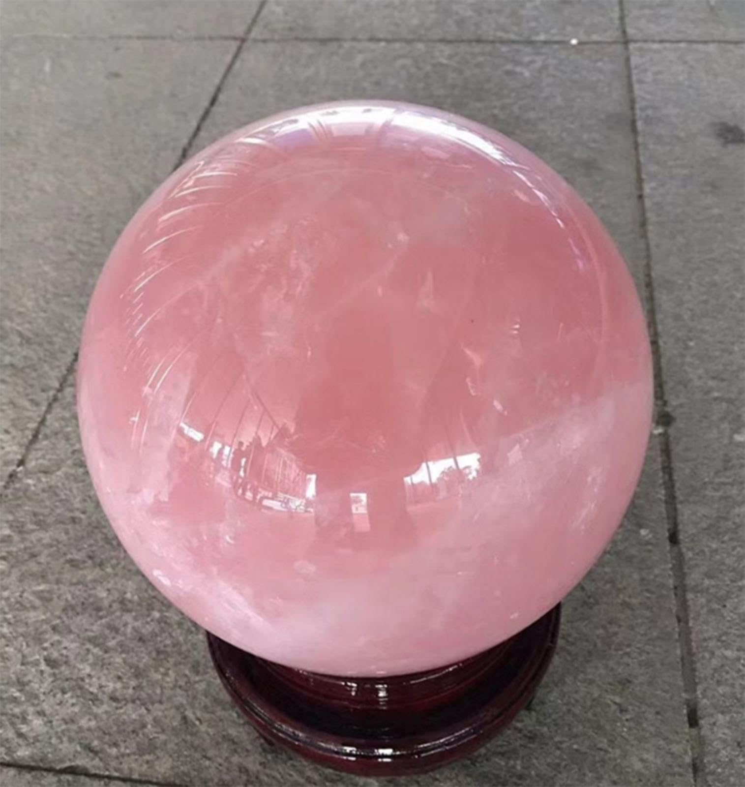 Kryształowe Kule Dekoracyjne Kule Naturalny Różowy Kwarc Różowy Kula Z Kamieni Szlachetnych Kryształowe Kule Do Medytacji Z Drewnianym Stojakiem Na Czary I Ozdoby,13cm