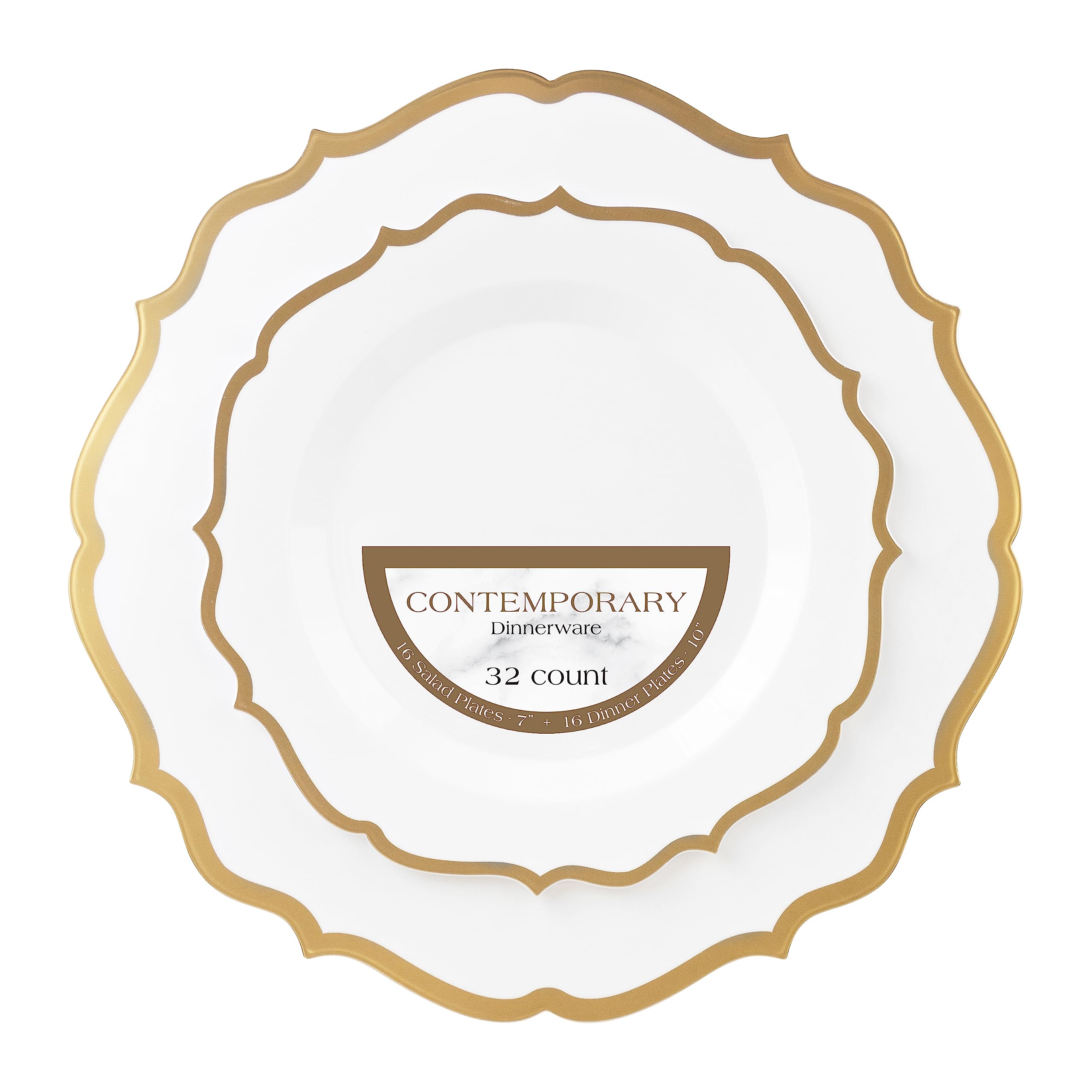 Elegant Disposable Plates - Granite Party Set -7