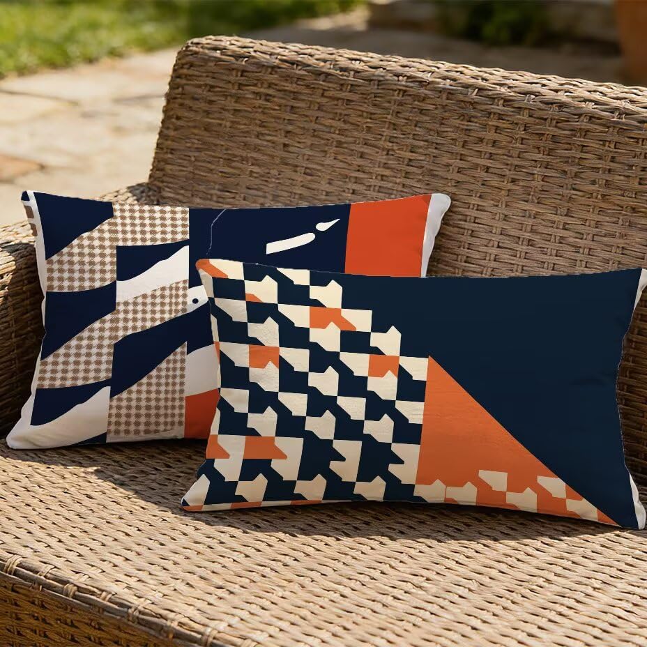 Housse de coussin de jardin rectangulaire 40x80 imperméable lin - 2