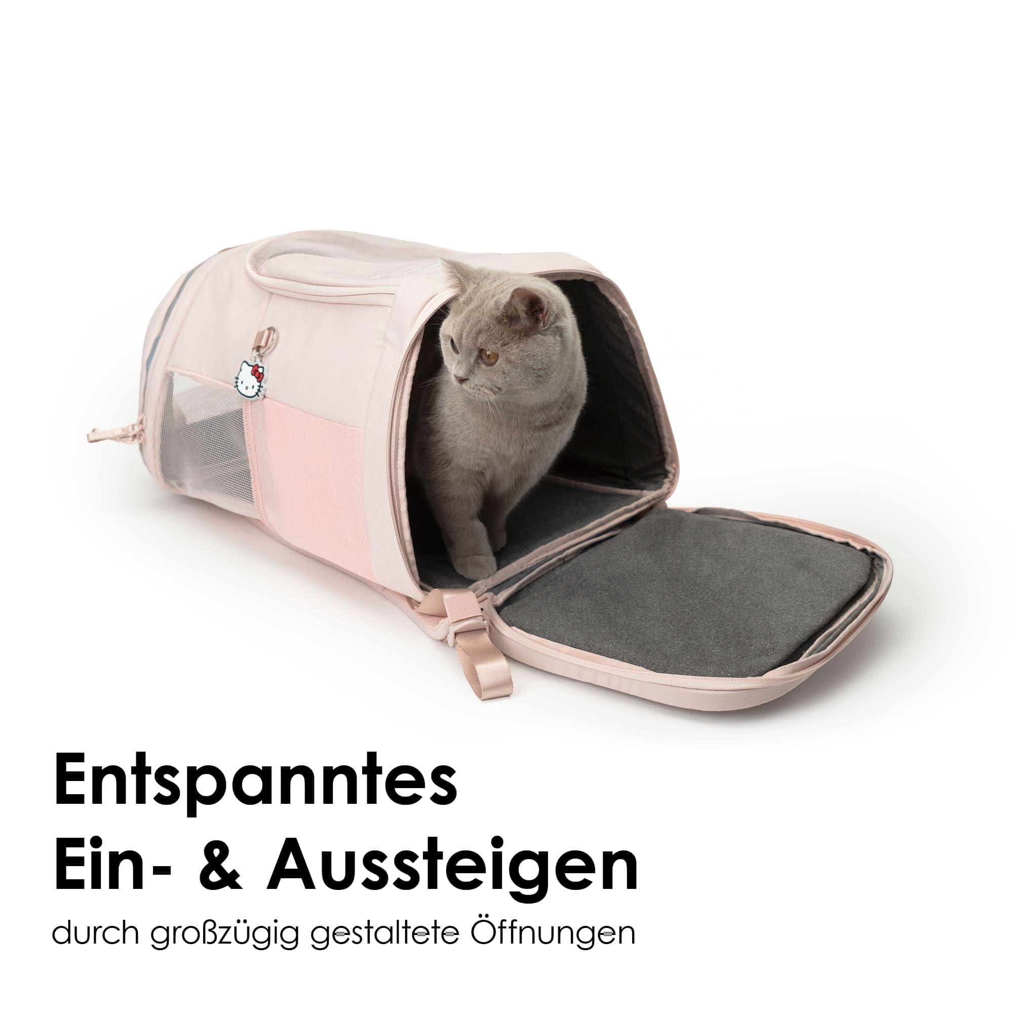 LucyBalu® HOP-ON Premium Katzenrucksack mit Fenster | Katzentransporttasche | Katzenbox | Katzen Transport Rucksack aus recycelten Materialien | Rucksack für Katzen zum Transport | Anthrazit