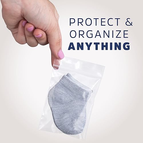 Vista 16 de Bolsas de plástico transparente con cierre resellable – Paquete de 500 bolsas de polietileno resistentes y duraderas de 6 x 9 pulgadas de grosor