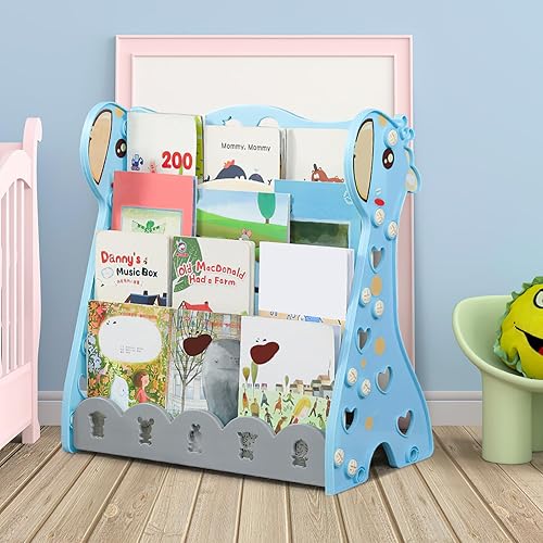 Miniatura 7 de Homoyoyo Soporte para libros, escritorio de oficina, estantería organizadora de libros, estantería para niños