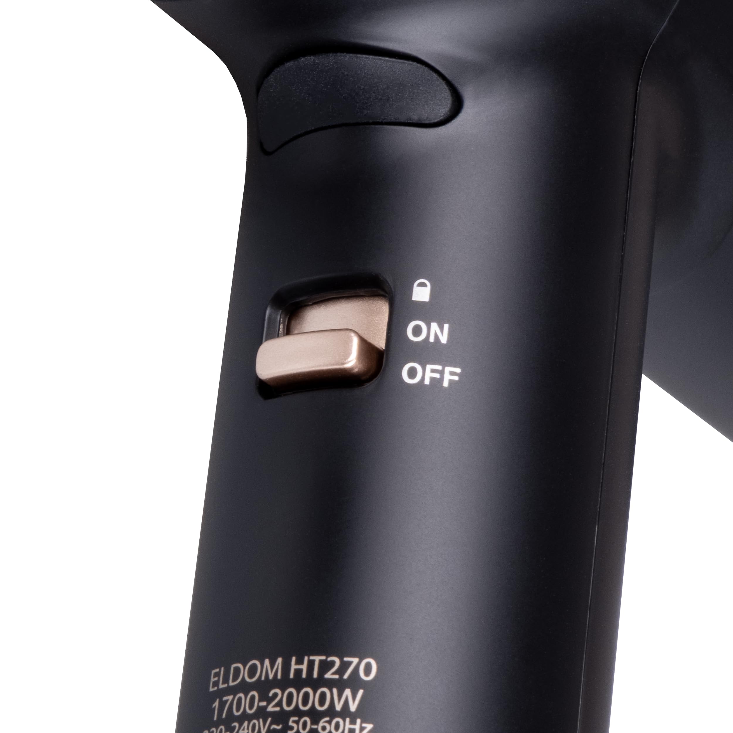 Eldom Asciugacapelli, ionizzazione, asciugatura rapida, 2000 W, 9 combinazioni di impostazioni di temperatura e velocità del vento, 3 tappi, ventilatore freddo, super silenzioso, pulizia automatica