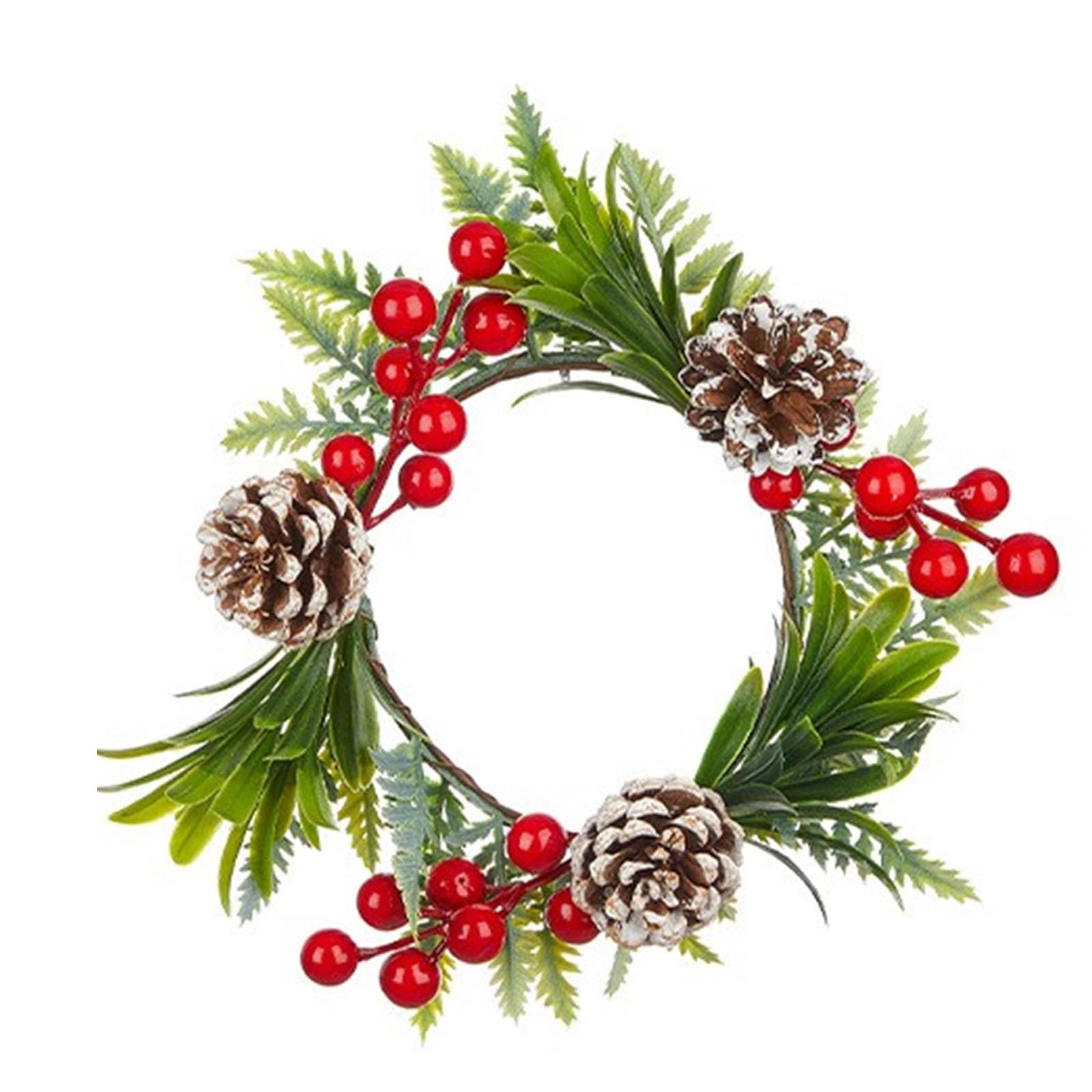 Nucelit Flower Wreath Wine Bottle Wreath Decoration for Christmas Table Centerpiece for Christmas Wedding Centerpiece Festival Candlestick Decoration