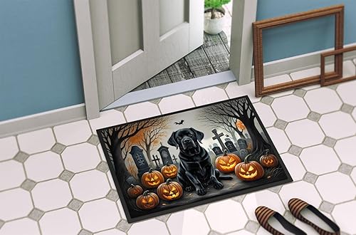 Miniatura 4 de Caroline's Treasures DAC2016MAT - Felpudo de Halloween espeluznante de 18 x 27 pulgadas, tapete para puerta delantera, interior y exterior, para