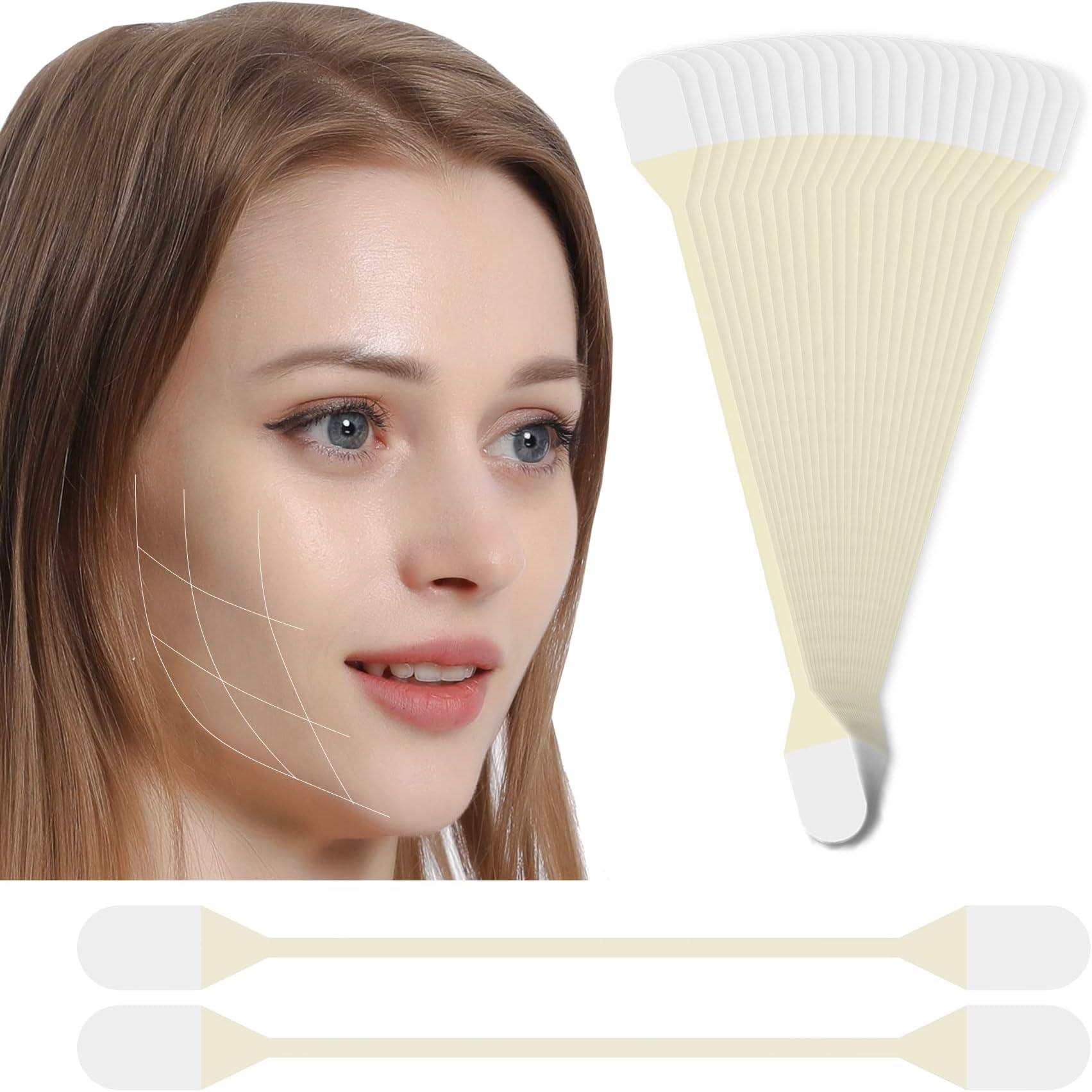 DB11 Face Lift Tape, 24PCS Ultra-thin Invisible Face Tape Face Lift Sticker for Instant Face, V-face Tightening Lifting Saggy Skin Hiding Facial Neck Wrinkles