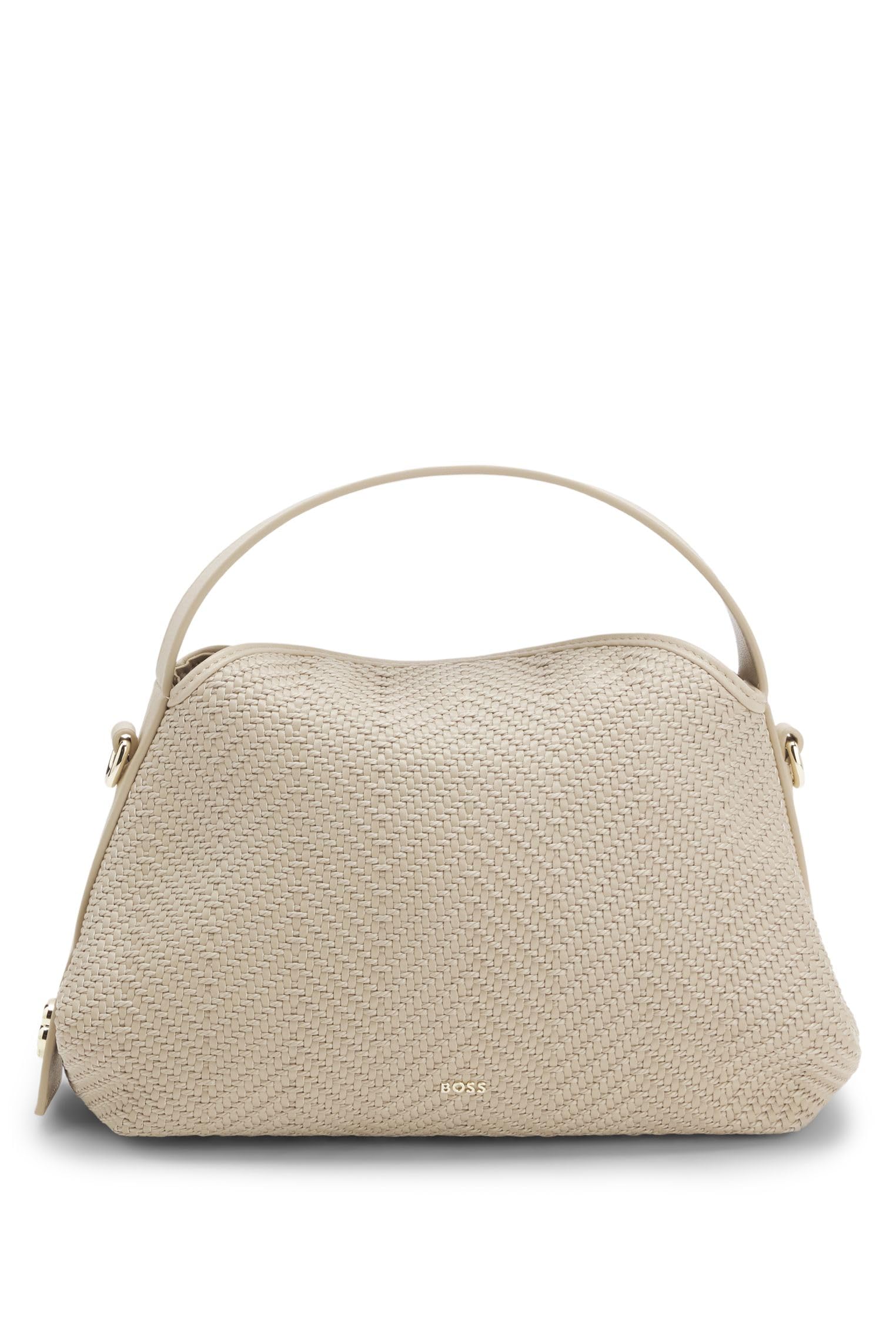 BOSS Womens CAYLIE CROSSBODY W Woven crossbody bag with Double B monogram