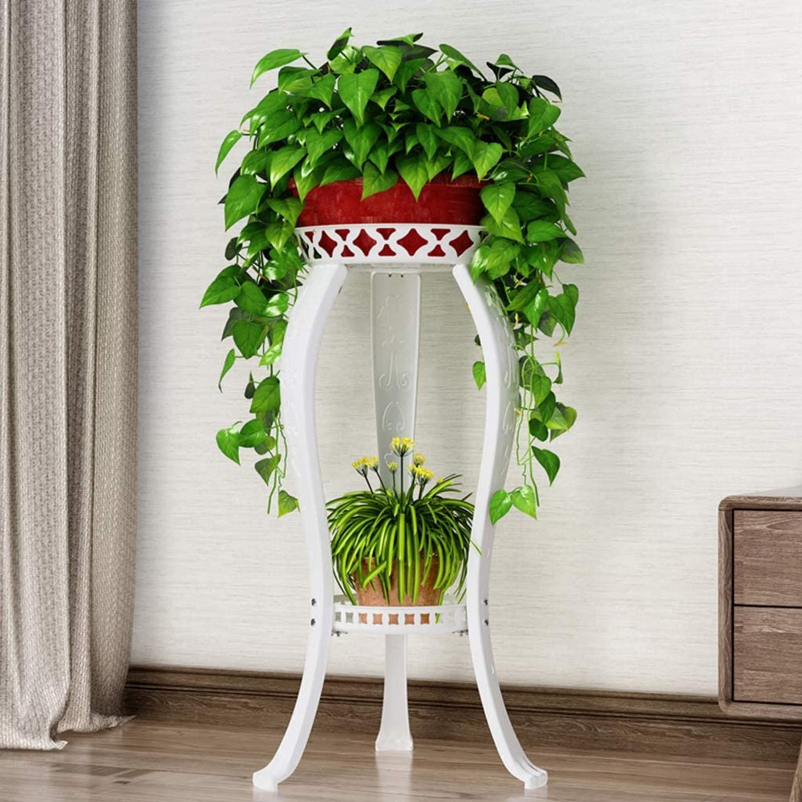 Support de pot de fleurs double couche pour éviter l'encombrement au sol