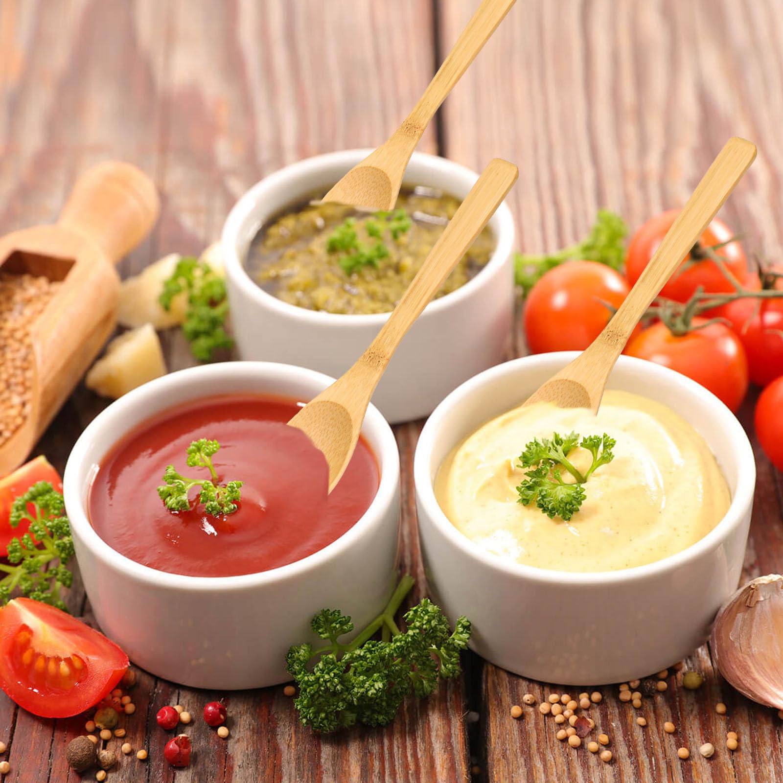 6 Pcs Small Wooden Spoons, 6.4 Inch Uncoated Wooden Spoons for Honey, Little Wooden Serving Table Spoons Set, Natural Bamboo Eating Spoons for Sugar, Salt, Spices, Easy to Clean & Maintain - Image 7