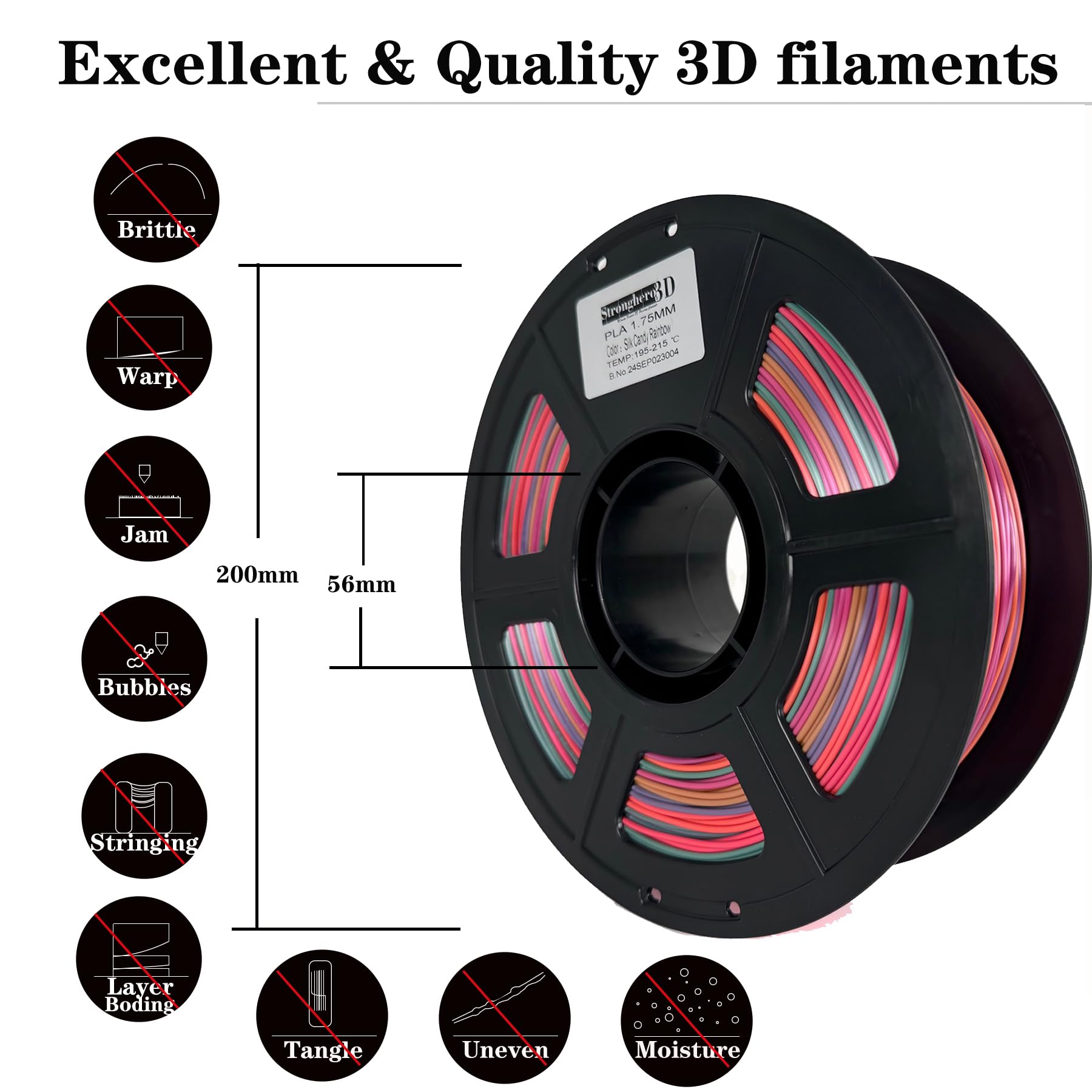 Silk Rainbow PLA Filament - Stunning Color Change Prints -5