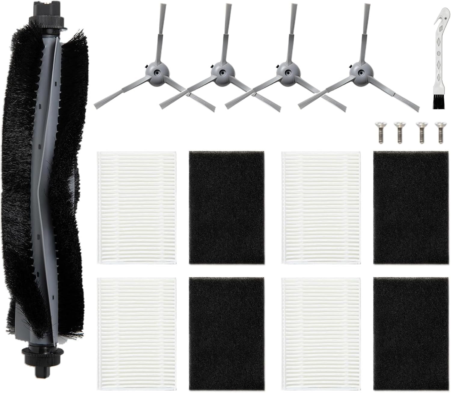 Replacement parts for Eufy L60/ L60 SES/ L50/ L50 SES vacuum clean robot accessories,1 Roller Brush,4 Filters &Foam Filters,4Side Brush