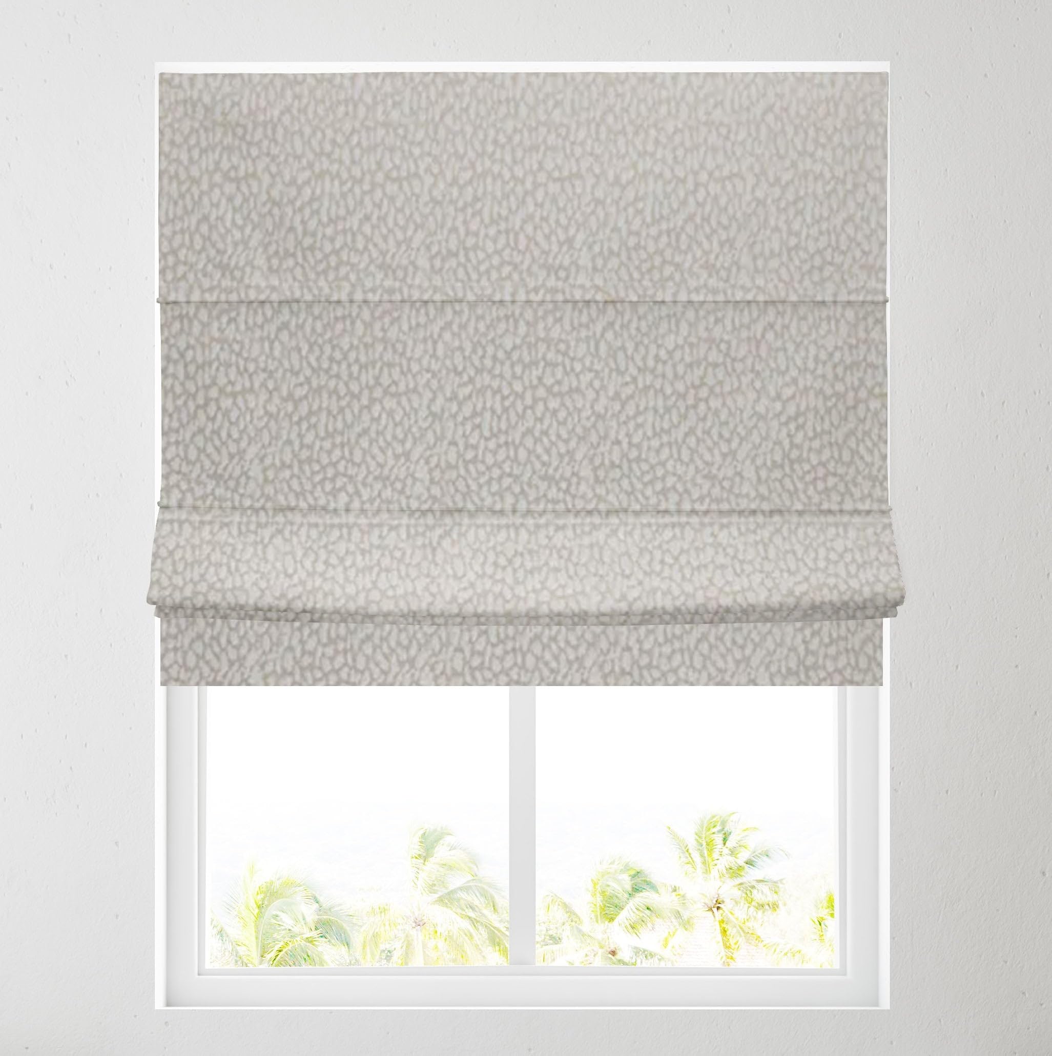 Barnes Blinds And Interiors Animal Print Natural Barnes Blinds - Fully Lined Patterned Roman Blinds For Windows - Durable Fittings Easy Fit - Roman Blind ( 61Cm)