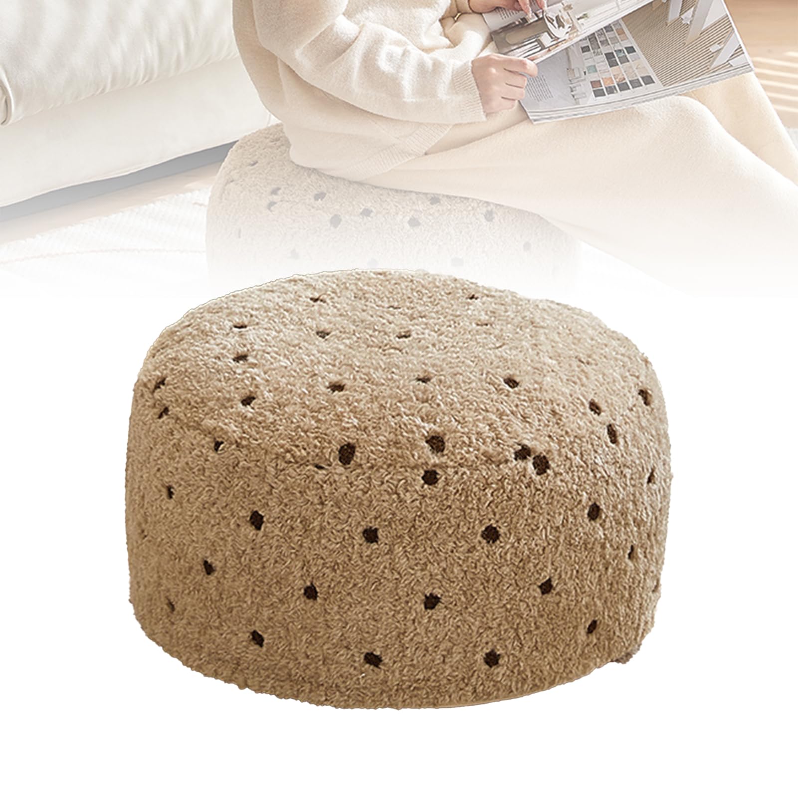 Tatami Bedroom Cushion,Floor Bean Bag, with Lining Epp Foam Particle Filling Is Soft And Comfortable Uitable for Living Room, Bedroom, Office,Brown