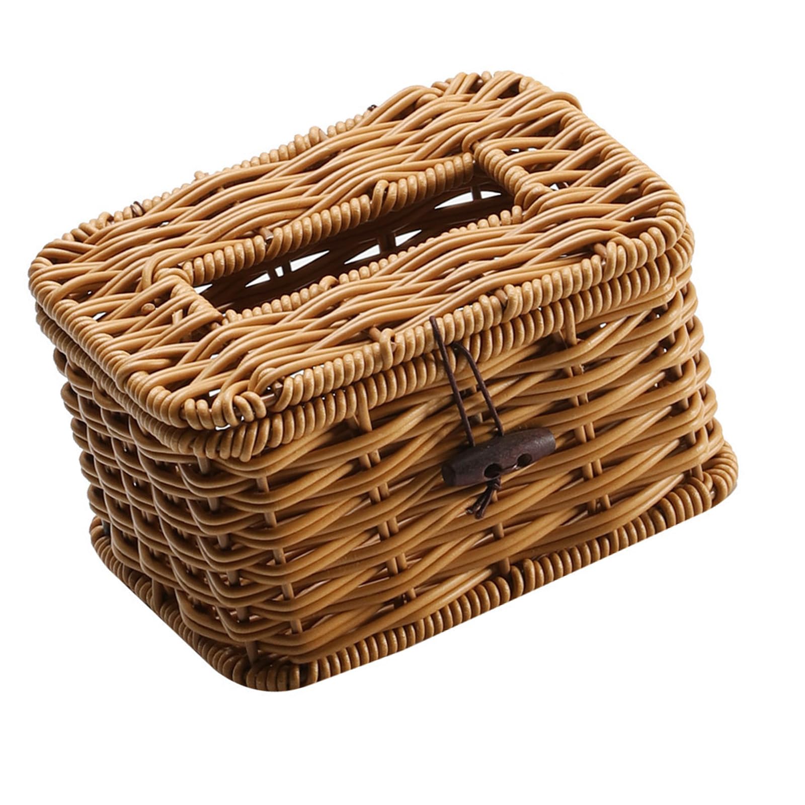 Easy Install Tissue Box Imitation Rattan Woven Rectangular Living Room Paper Towel Holder Napkin Dispenser Tissue Dispenser