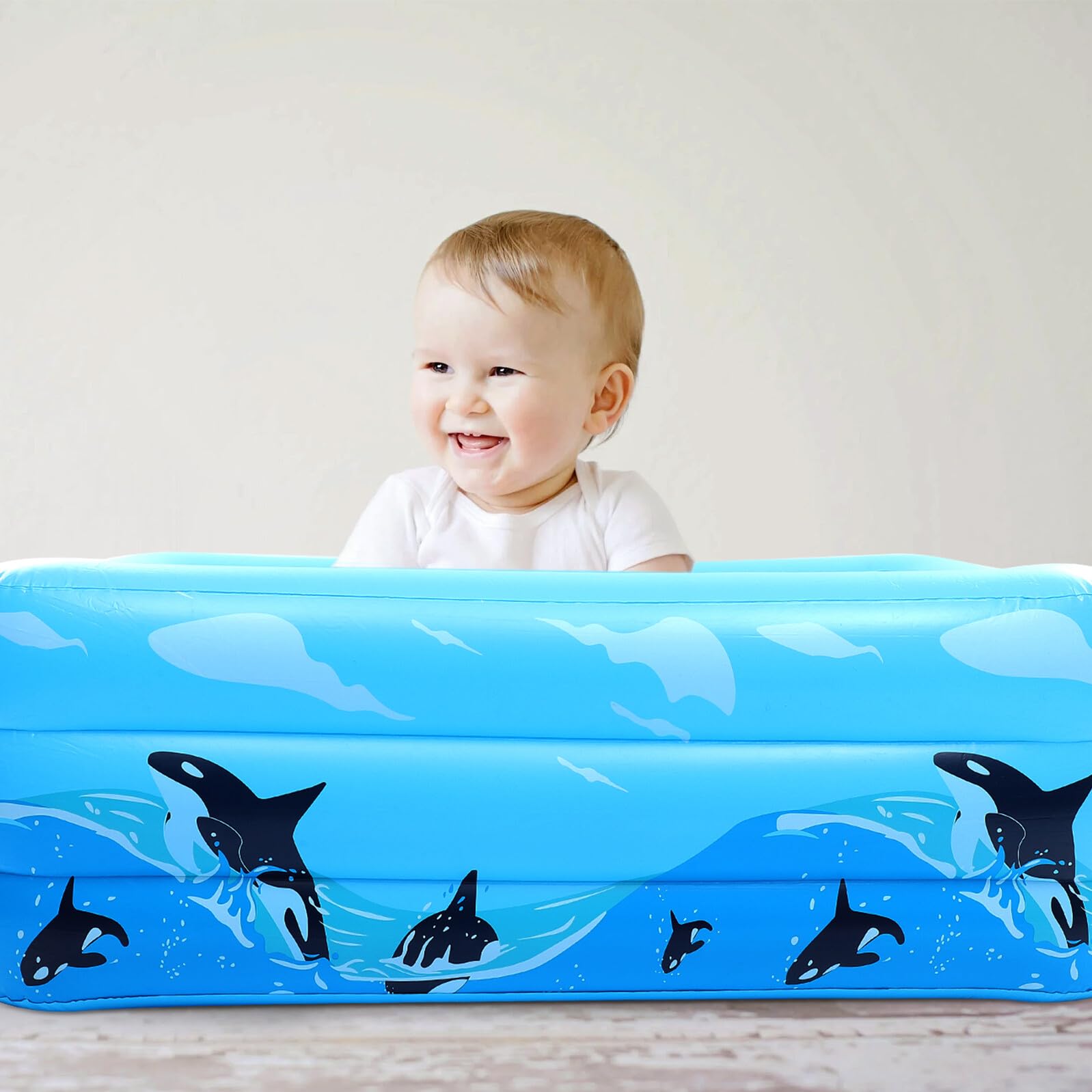 Piscina Hinchable Infantil de PVC Azul para Niños, Celebracion Verano