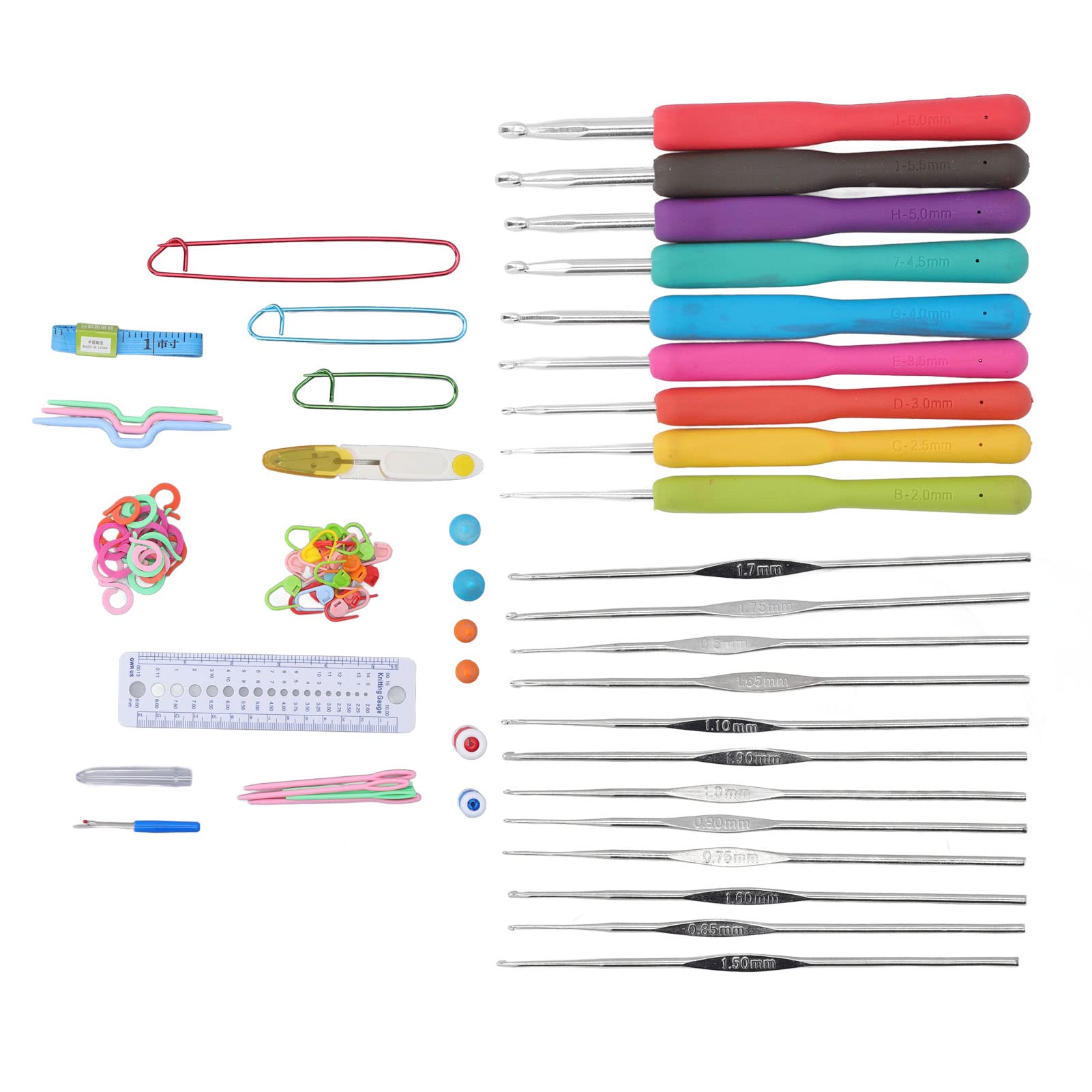 Kit De 8 Aiguilles à Tricoter En Aluminium Avec Manche En