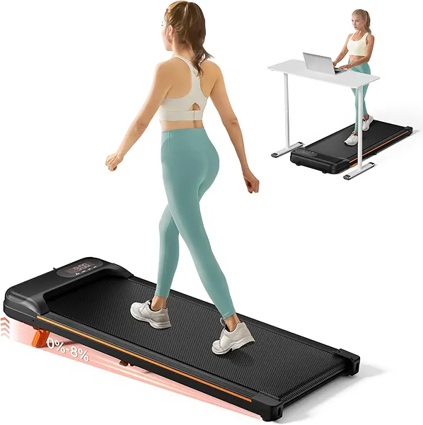 Abonow Walking Pad, 2.5HP Walking Pad Treadmill,2 in 1 Portable Under Desk Treadmill 265lb Weight Capacity,Walking Machine with Incline for Home Small,Remote Control,LED Display