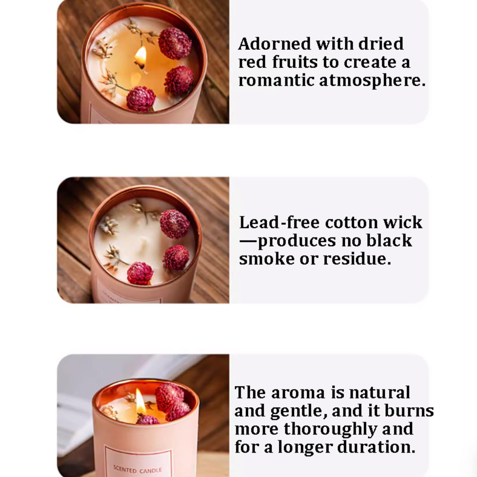 Duftkerze, Aromatherapie-Kerze mit Glasduft, langlebig, wiederverwendbar, for mehrere Zuhause, Urlaub, Entspannung, Spa(Lavender)