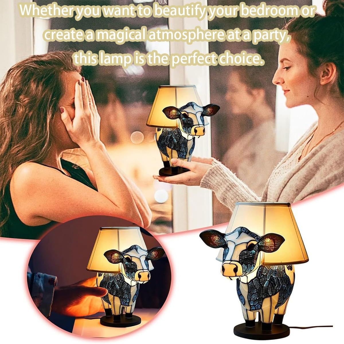 Amazon.co.jp : 牛ランプ、牛ランプ、USB付きの美しい牛のデスクランプ