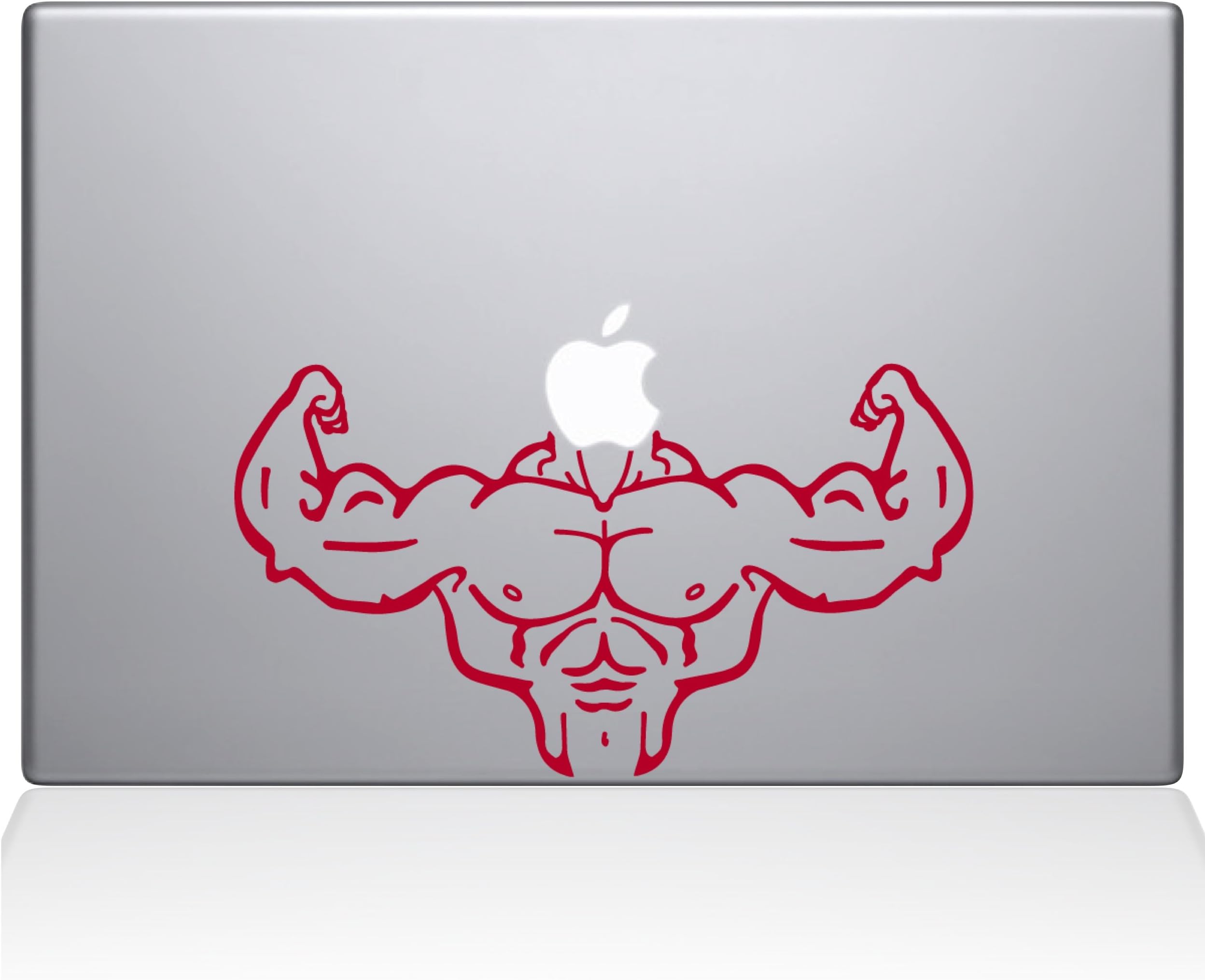 The Decal Guru Body Builder Decal Vinyl Sticker, 15" MacBook Pro (2015 & Older Models), Red (2323-MAC-15P-DR)