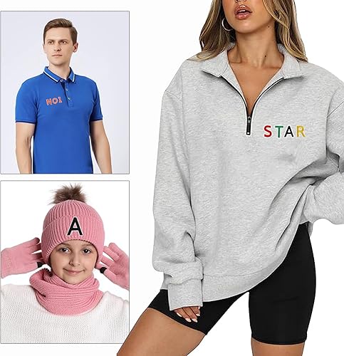 Miniatura 3 de Parches de letras y números para planchar, 72 piezas, parches de letras del alfabeto bordado de la A a la Z, números del 0 al 9 para accesorios de