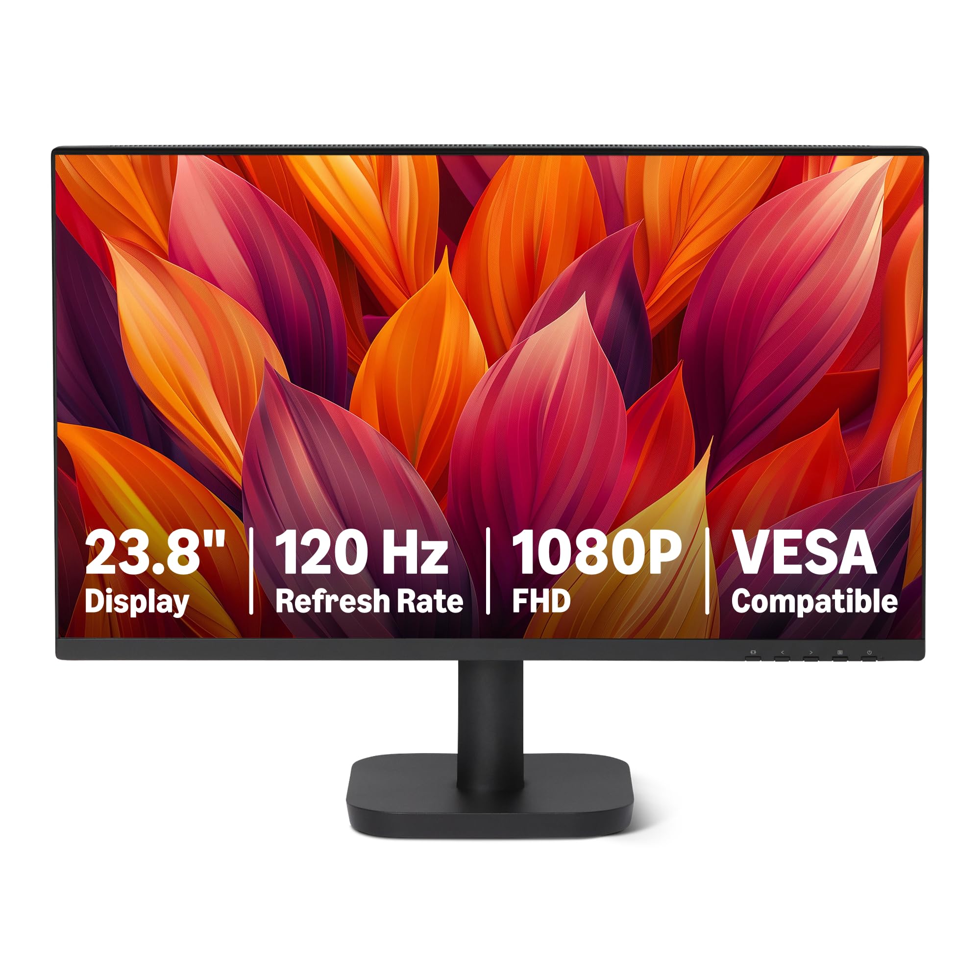 Amazon Basics 23.8-inch Computer Monitor 120 Hz, FHD 1080P, HDMI, DP, VGA, VESA Compatible for Office,Home, Black