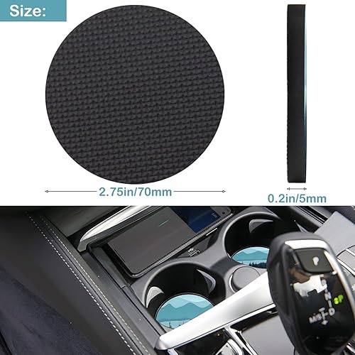 Miniatura 2 de Portavasos para automóvil, paquete de 2 Posavasos universales antideslizantes de 2.75 pulgadas, posavasos de goma para automóvil, accesorios de