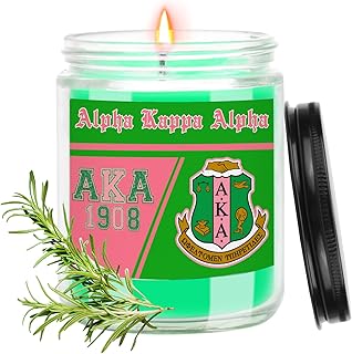 AKA Sorority Gifts,Pink and Green 7oz Scented Candle Sorority Paraphernalia Gifts for Sister Friend,Sorority Scented Home Decor Gift(aka-Green Pink)