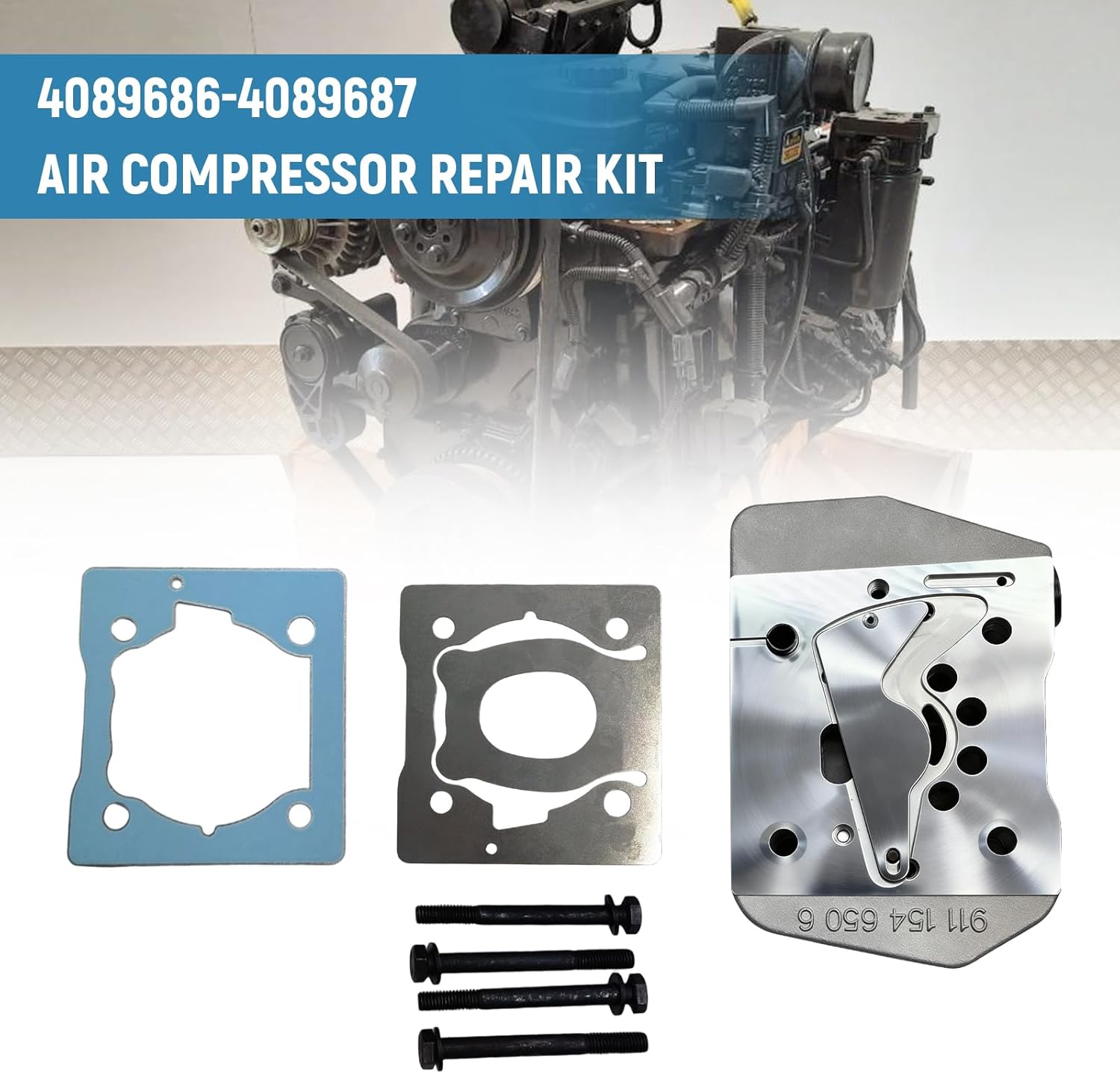 4089686 4089687 Air Compressor Repair Kit Compatible with Cummins QSB6.7 Engine