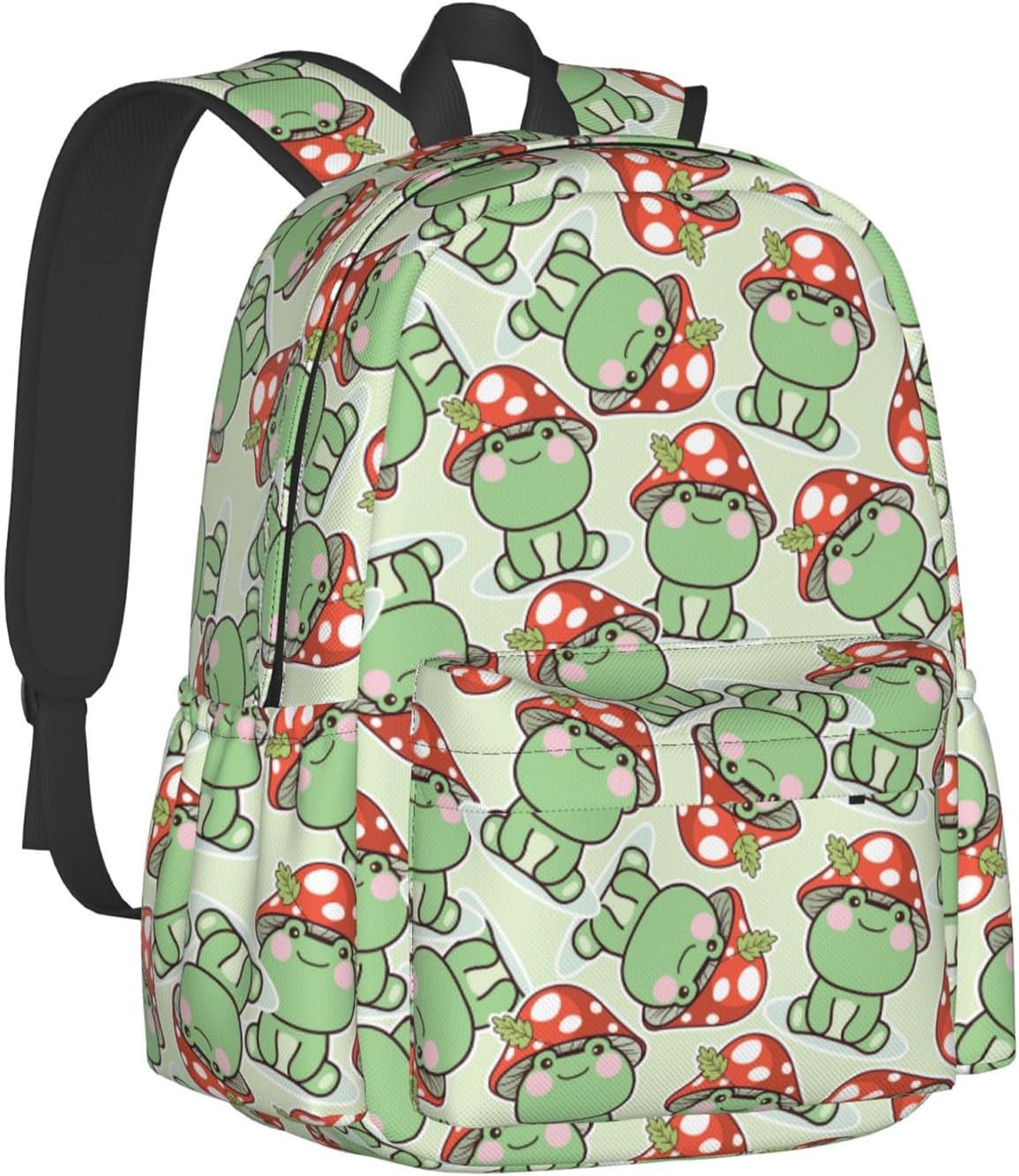 Cute Frog Red Mushroom Multipurpose School Bag Bookbag for Teenage Boys Girls Daily Backpack