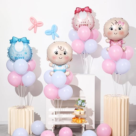 Gender Reveal Balloon Table Centerpiece Stand Kit 4 Sets for Table